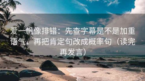 爱一帆像排错：先查字幕是不是加重语气，再把肯定句改成概率句（读完再发言）