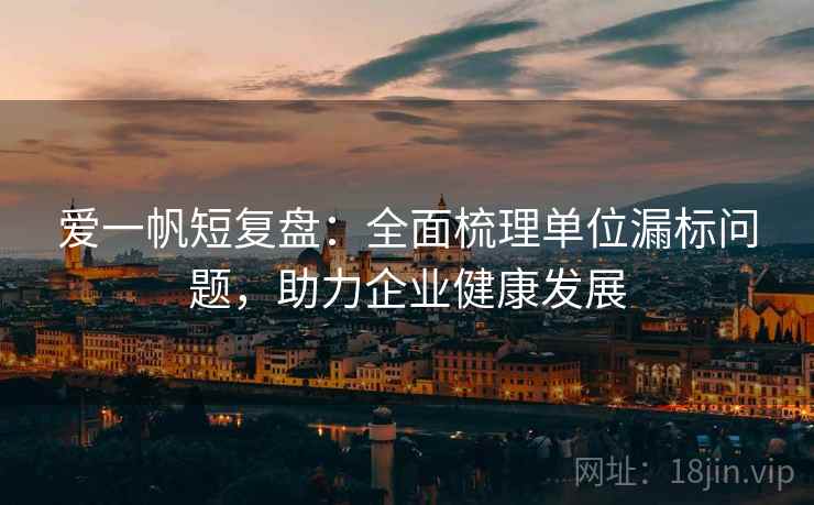 爱一帆短复盘：全面梳理单位漏标问题，助力企业健康发展